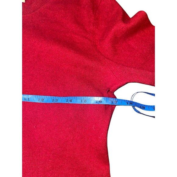 QI CASHMERE Women's Size Medium Red 100% Cashmere Sweater READ FLAWED - Picture 9 of 16